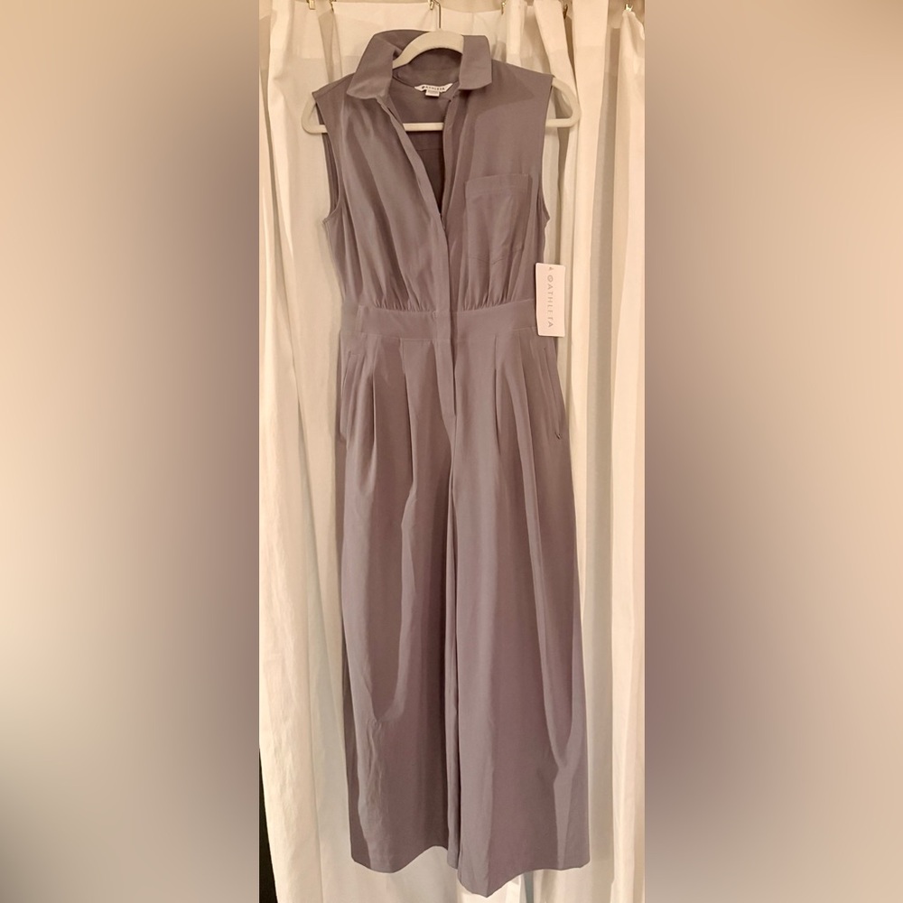 Athleta NWT Brooklyn Heights Wide Leg Jumpsuit – Gray (Petite 4)